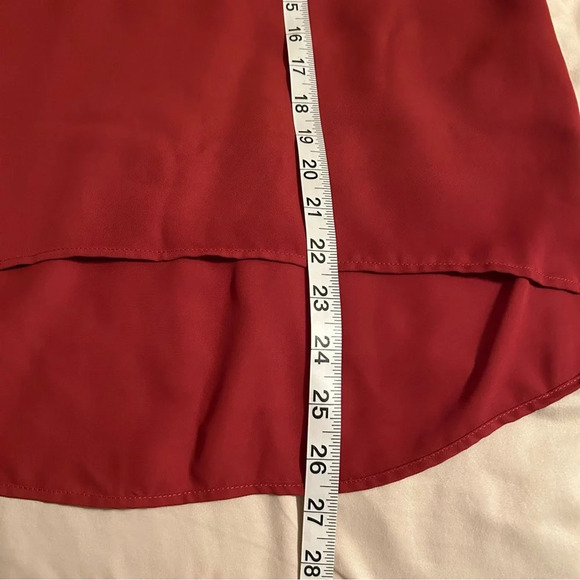 Laundry by Shelli Segal XS Maroon Sleeveless Ruffled Mock Neck Blouse Tank Top - Picture 9 of 9